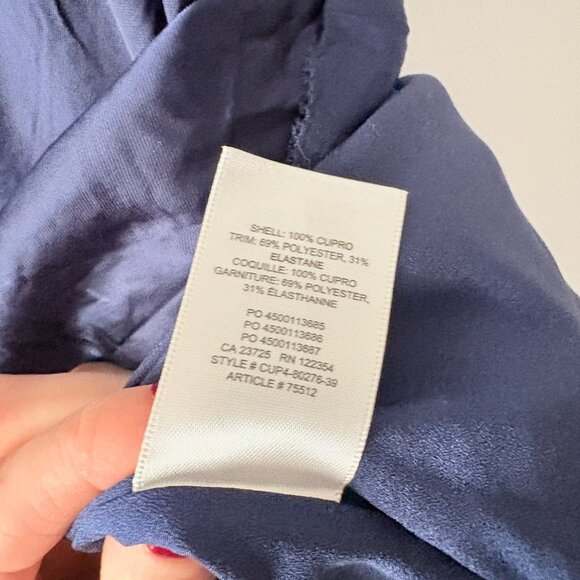 Aritzia Wilfred Skye Satin Mini Dress Navy Blue Size 4 - Picture 6 of 6